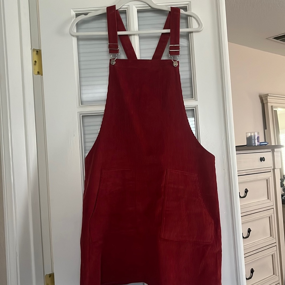 Size small Cotton On Rust Overall Corduroy Dress/jumper NWOT